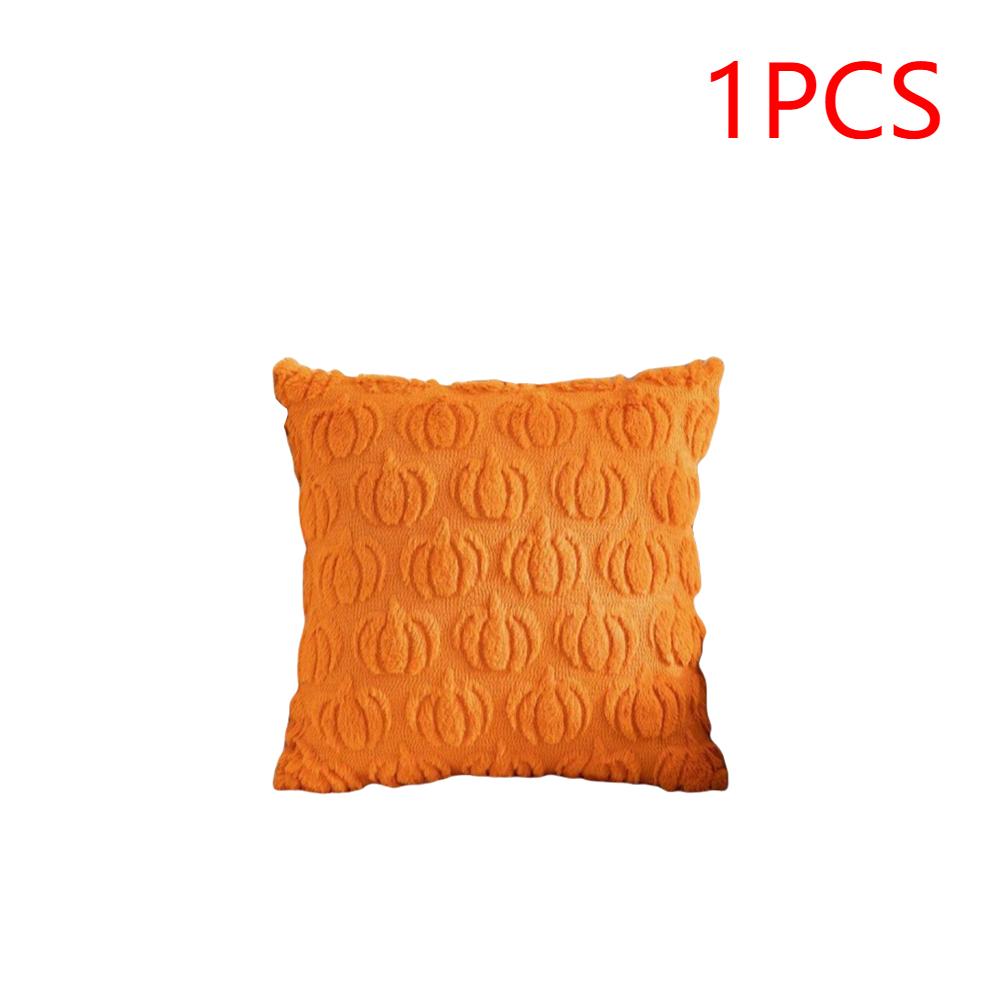 1-4PCS Halloween Ghost Pumpkin Pillowcase Washable Soft Pillow Case  Faux Fur Pillowcase for Festive Home Accent Bedroom Home De