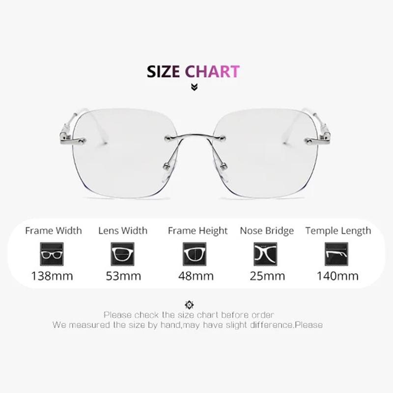 Rimless Photochromic Sunglasses Men Women Luxury Eyeglasses Trendy Outdoor Anti-Uv Color Changing Glasses