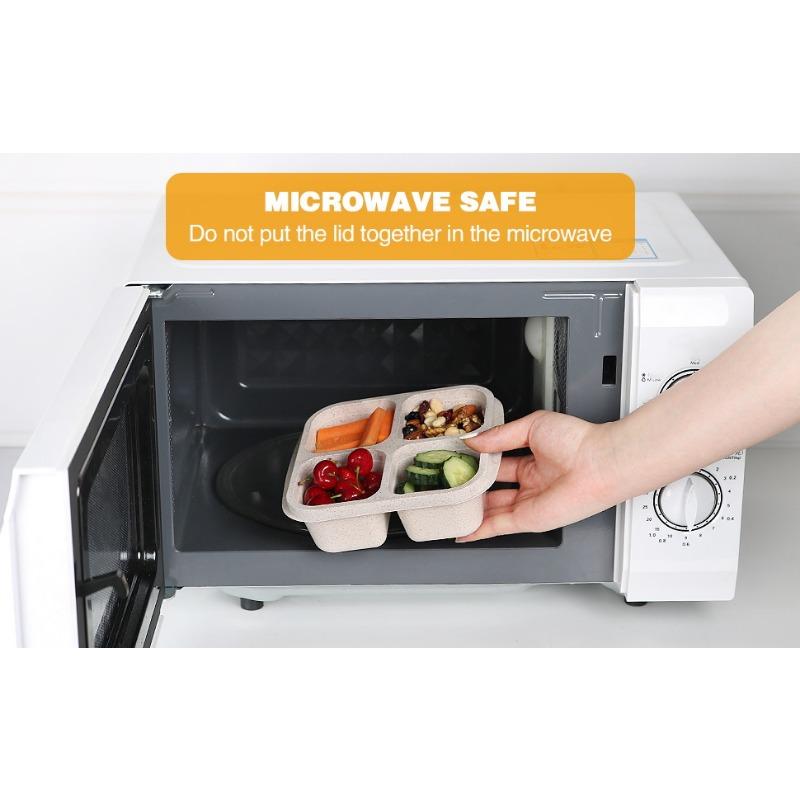 4 buc Recipiente pentru Gustări/Compartimente Cutie Bento pentru Gustări, Recipiente Reutilizabile pentru Pregătirea Mesei pentru Prânz, Recipiente Divizate pentru Depozitarea Alimentelor pentru Școală, Muncă, Călătorii