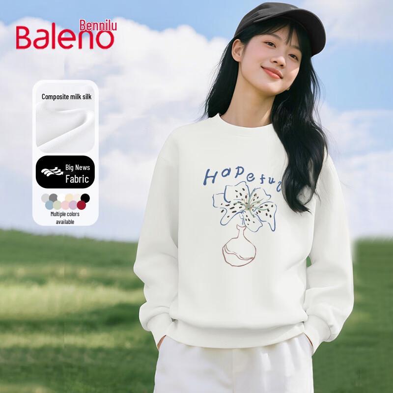Baleno Damen Milchseide Langarm Rundhals Sweatshirt
