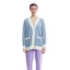 FILA X Pepe Shimada Embroidered Logo Color Block Sports Leisure Knit Sweater Women sweater Cloud-Blue Flower-Gray F11W133498F-LB