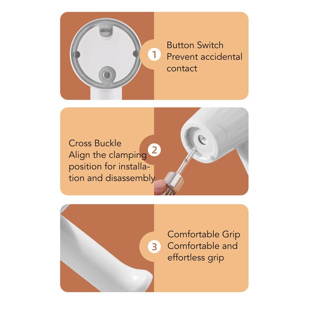 Professioneller 3-Gang Elektrischer Handmixer Leistungsstarker Eieraufschläger Schneebesen mit Mixer-Häcksler-Aufsatz zum Backen von Kuchen Sahne