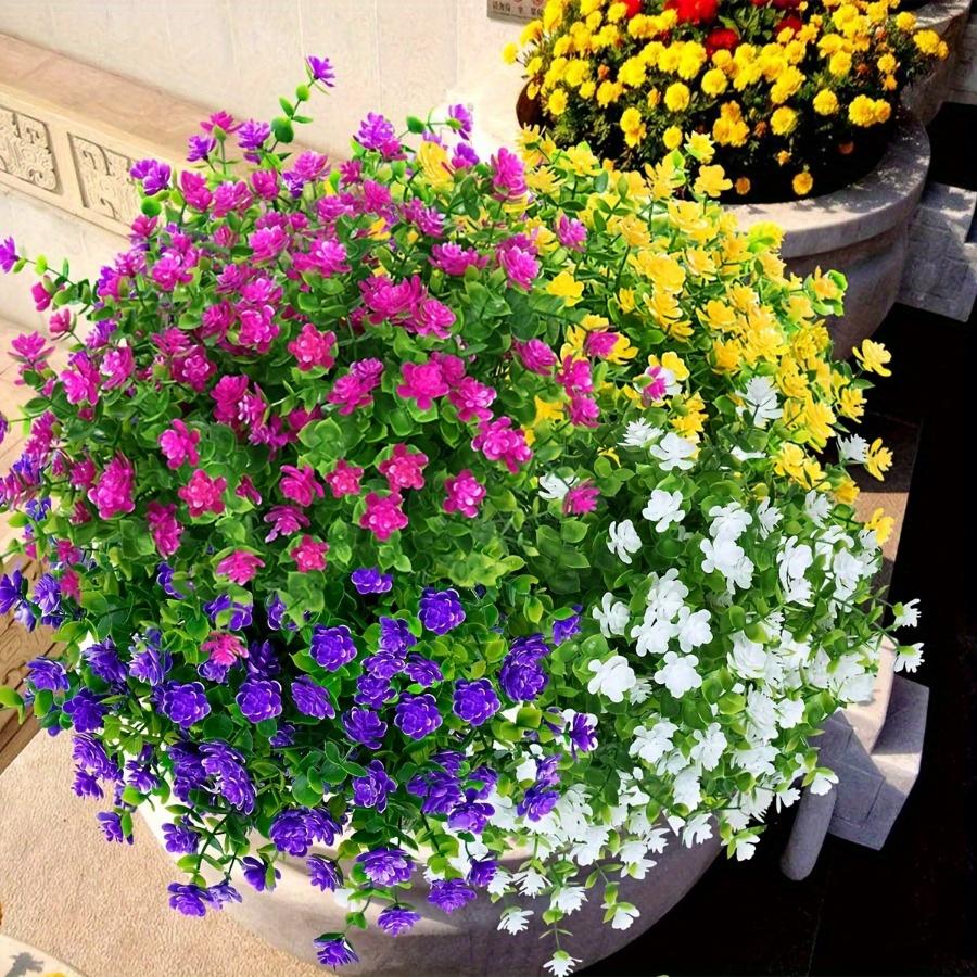 8 buc/set de flori artificiale în aer liber anti-ultraviolete înverzire arbuști și plante bucătărie, birou, nuntă, grădină, decorare flori artificiale