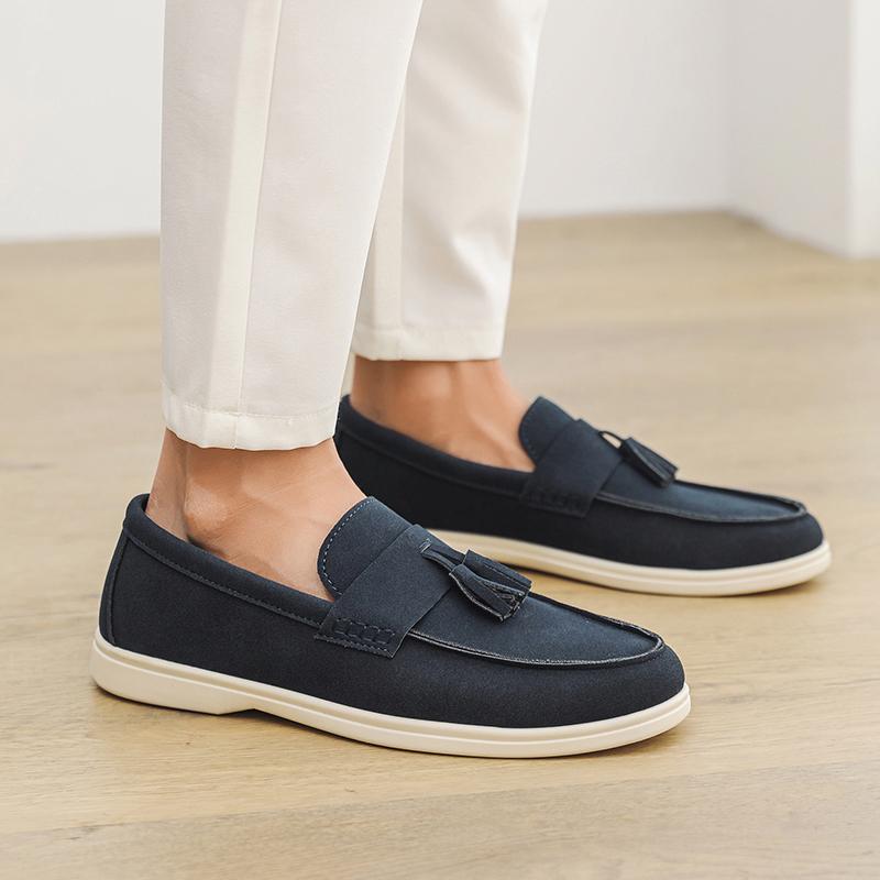 Fashion Comfy Man Walking Flats Handmade Leather Mens Loafers Fashion Design Sneakers Slip on Handmade Flats New Breathable Casual Shoes