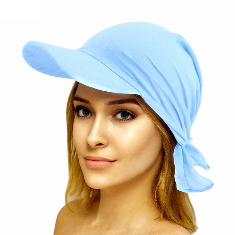 Sport Hat UV Protection Sun hats Square Visor Hat Windproof Women Baseball Cap Outdoor Sports Solid Color Headscarf Beach Hat