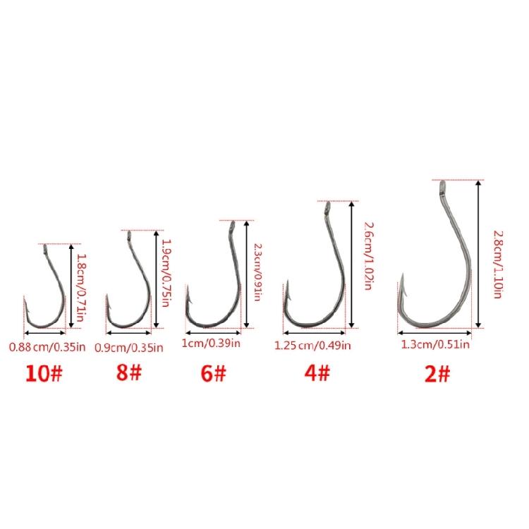 50Pcs Barbed Fishings Hook Eyed Fishes Hook Rustproof Carp Fishings Hook