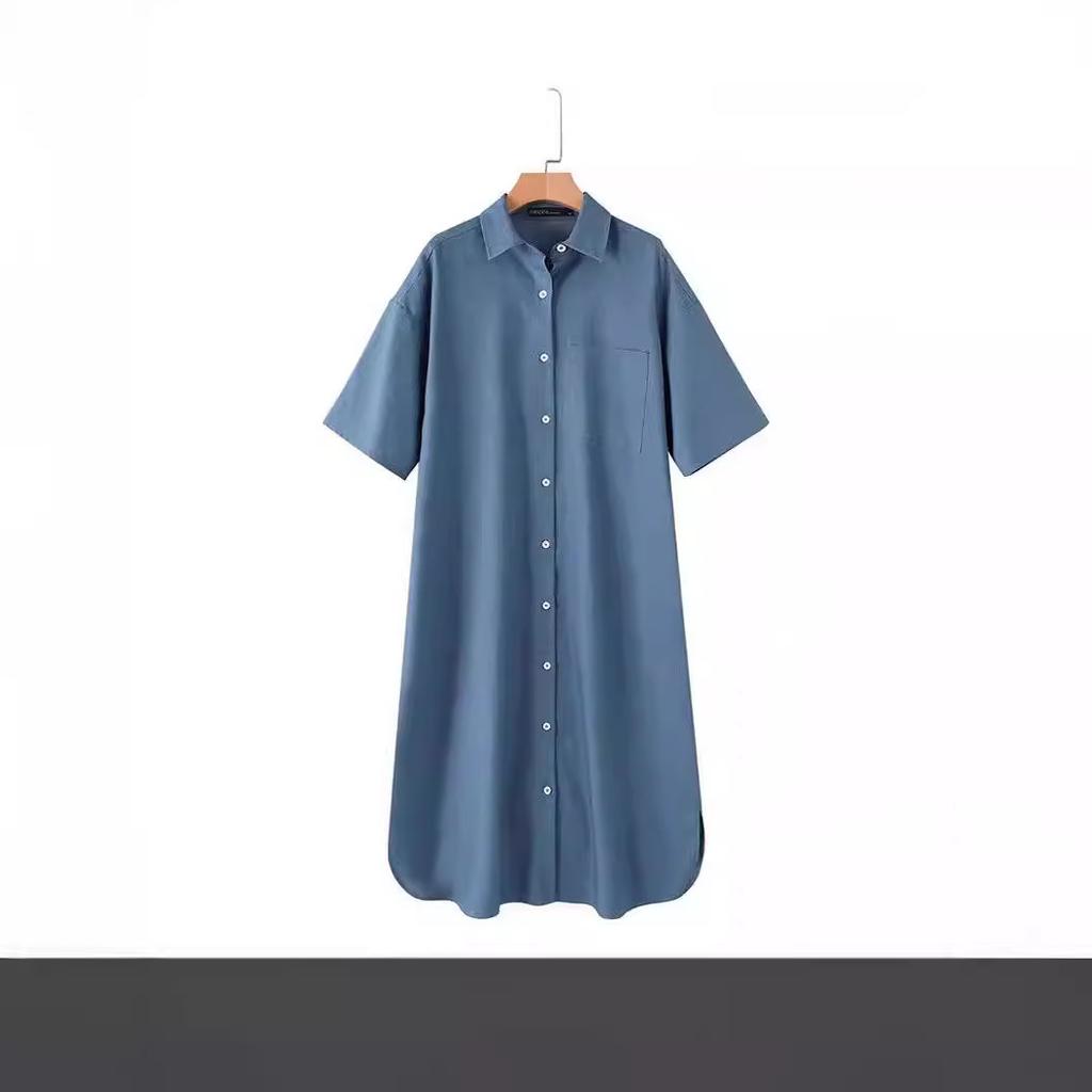 Casual Shirt Collar Long Dress Style Jeans Skirt Women's Clothing Maxi Dress Casual Wear