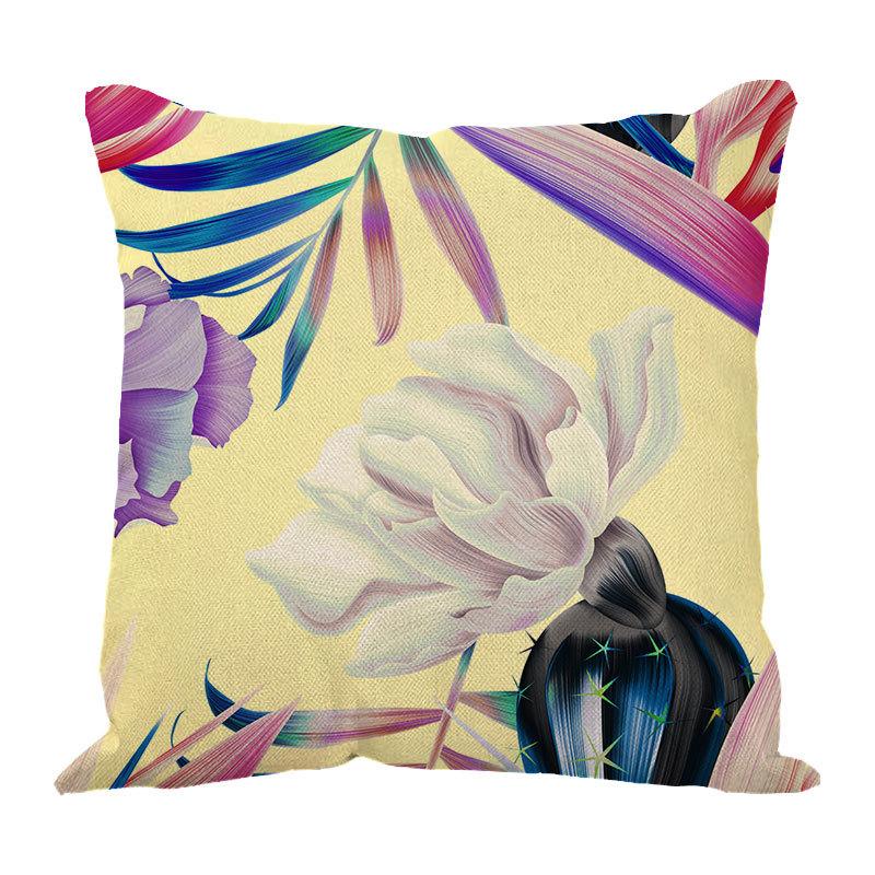 Linen Pillowcase Ins Tropical Plants Home Decoration Supplies Nordic Green Plants Design Sand Cushion Cover