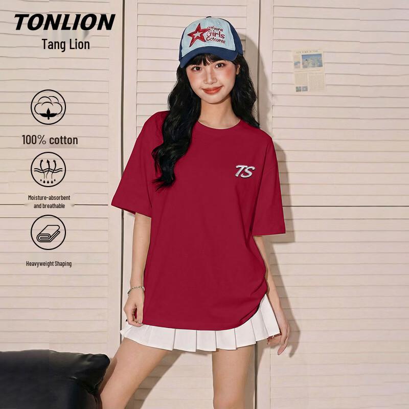 

TonLion Women s Letter Print Short Sleeve T-Shirt L