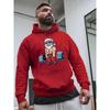 Men's new Christmas style hooded fleece pullover hoodie, trendy fall and winter casual multi-purpose hooded pullover.