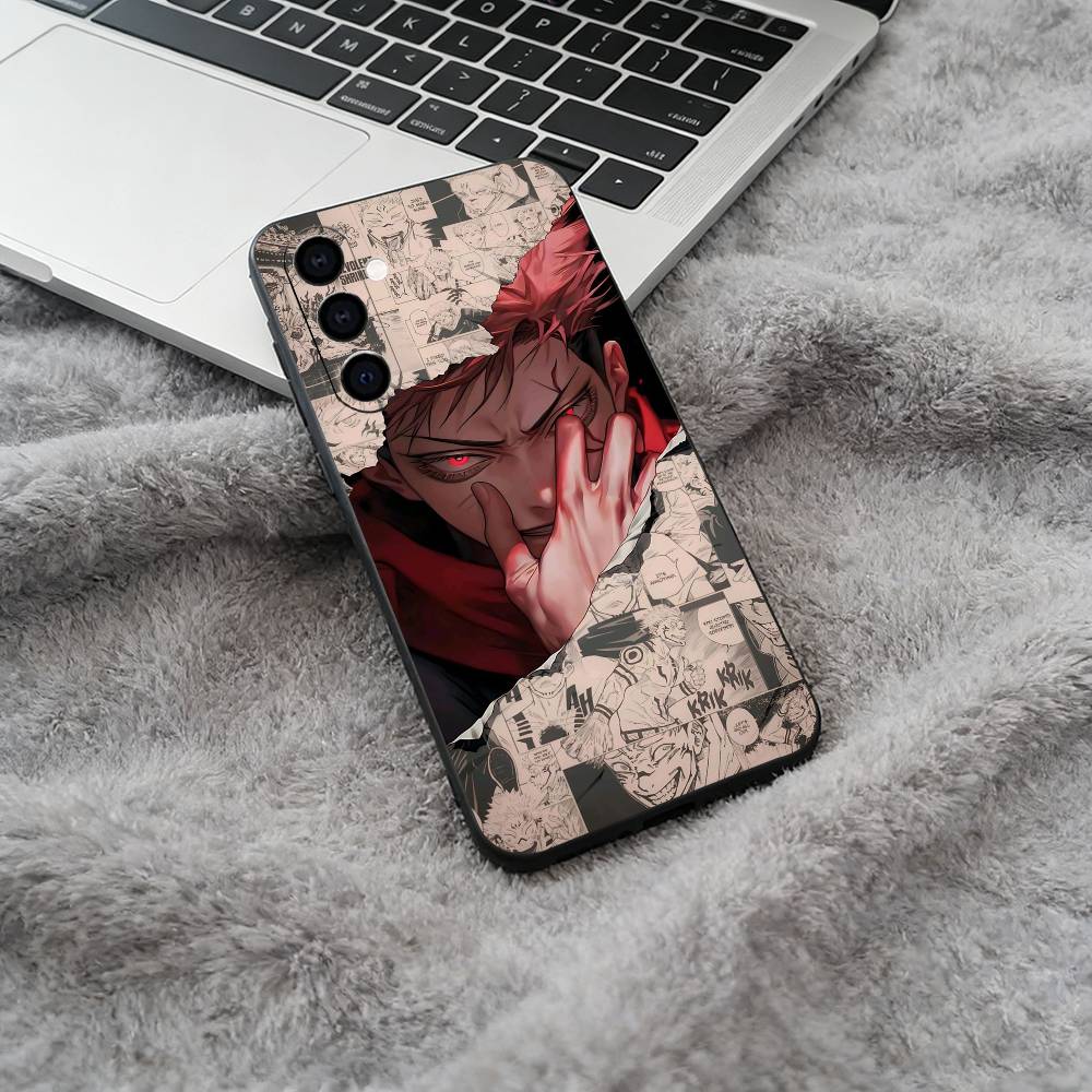 Anime main characters-Yuji Itadori Black Soft Silicone Phone Case for Samsung Galaxy A73, A71, A72, A70, A53, A52, A51