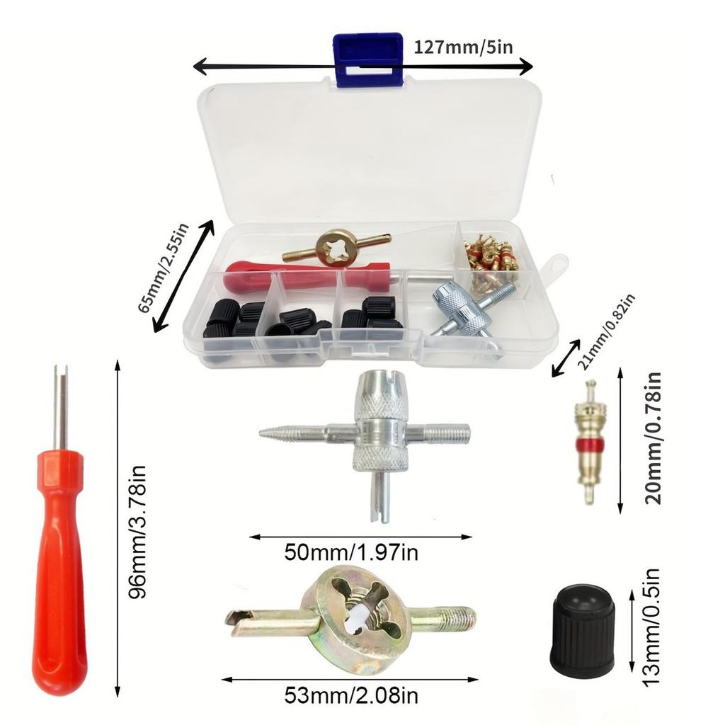 FineGood Tire Valve Core, Tire Repair Tool, Tire Air Valve Installation Tool, Durable, Conversion