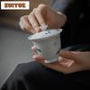 100ml Hand-painted High Footed Gaiwan Handmade Thin Bodied Jade Clay Ceramic Tea Tureen Tea Making Cover Bowl For Tea Supplies