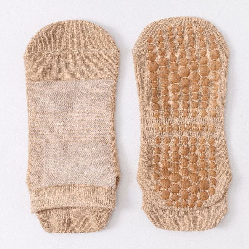 

Yoga Socks Non-Slip Professional Women Summer Short Tube Sports Fitness Non-Slip Socks Room Socks Adult Pilates Socks Khakis