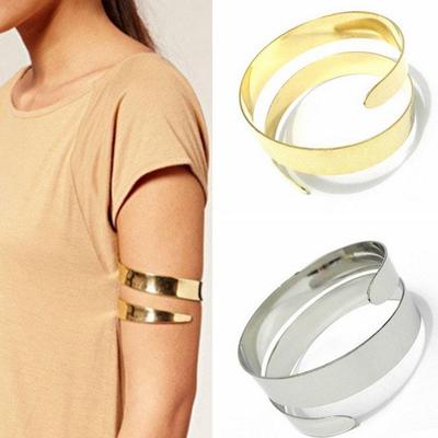 European and American Punk Exaggerated Double-Layer Glossy Metal Snake Arm Bracelet