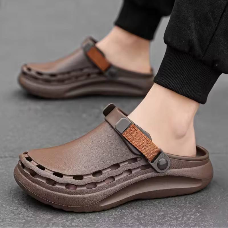 Quick-Dry EVA Solid Color Mens Sandals Fashion Trendy Lightweight Outdoor Travel Essentials Beach Shoes Casual Men's Slippers