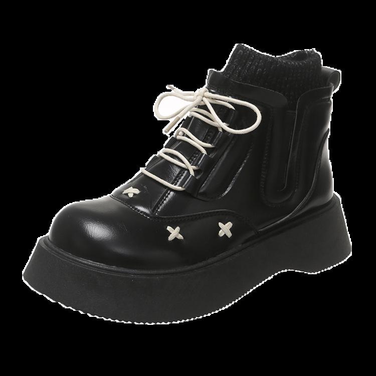 

Fashion 2025 New Autumn Fashion Women s Boots Matte PU Versatile Ladies Platform Ankle Boots Sweet Elegant Women s Causal Leather Boots 35