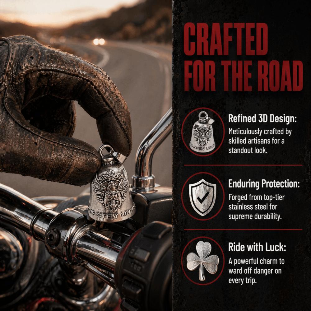 Vinking Style Motorcycle Guardian Bell Ride Safely Love You Biker Good Luck Charm  Men