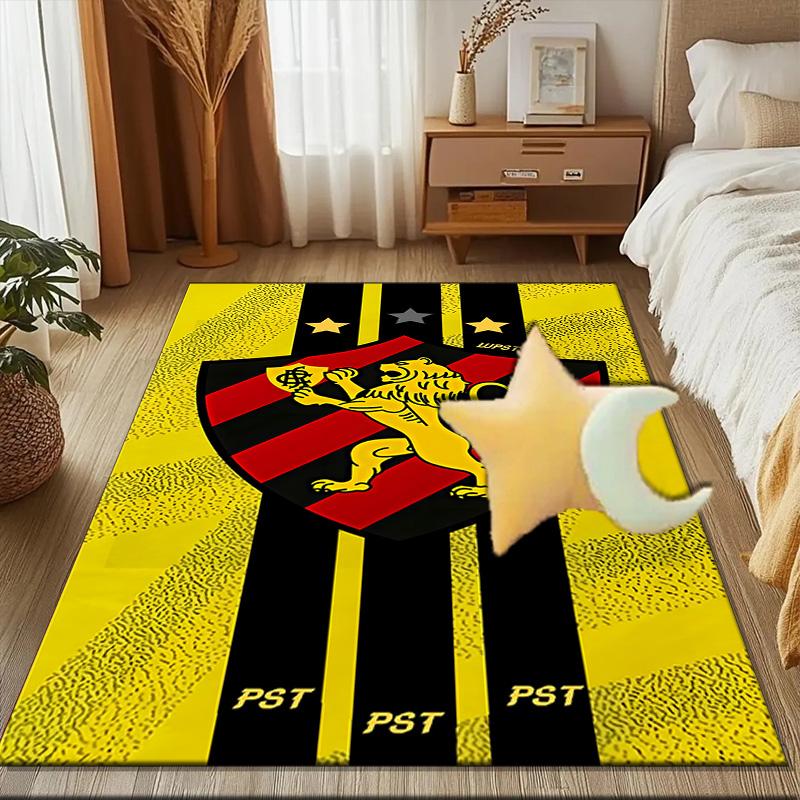 Sport Club Football Crest Printed Office Carpet Chair Cushion Entryway Rug, Rugs for Living Room, Bedroom Christmas gifts