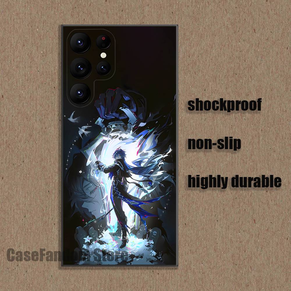 

G-Genshin Impact F-Flins For Samsung Phone Case S25,S24,S21,S22,S23,S30,Ultra,S20,Plus,Fe,Lite,5G Black Cover Samsung S235G