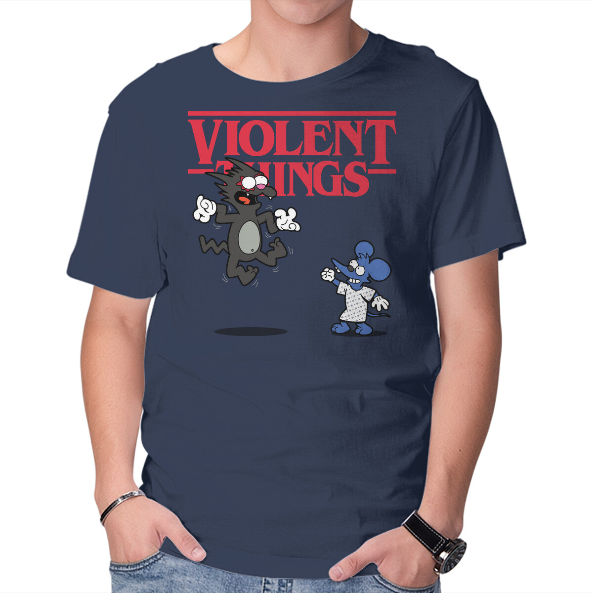 Unisex Crew Neck T-Shirt Violent Things Graphic Short Sleeve Casual Tee XXXXL