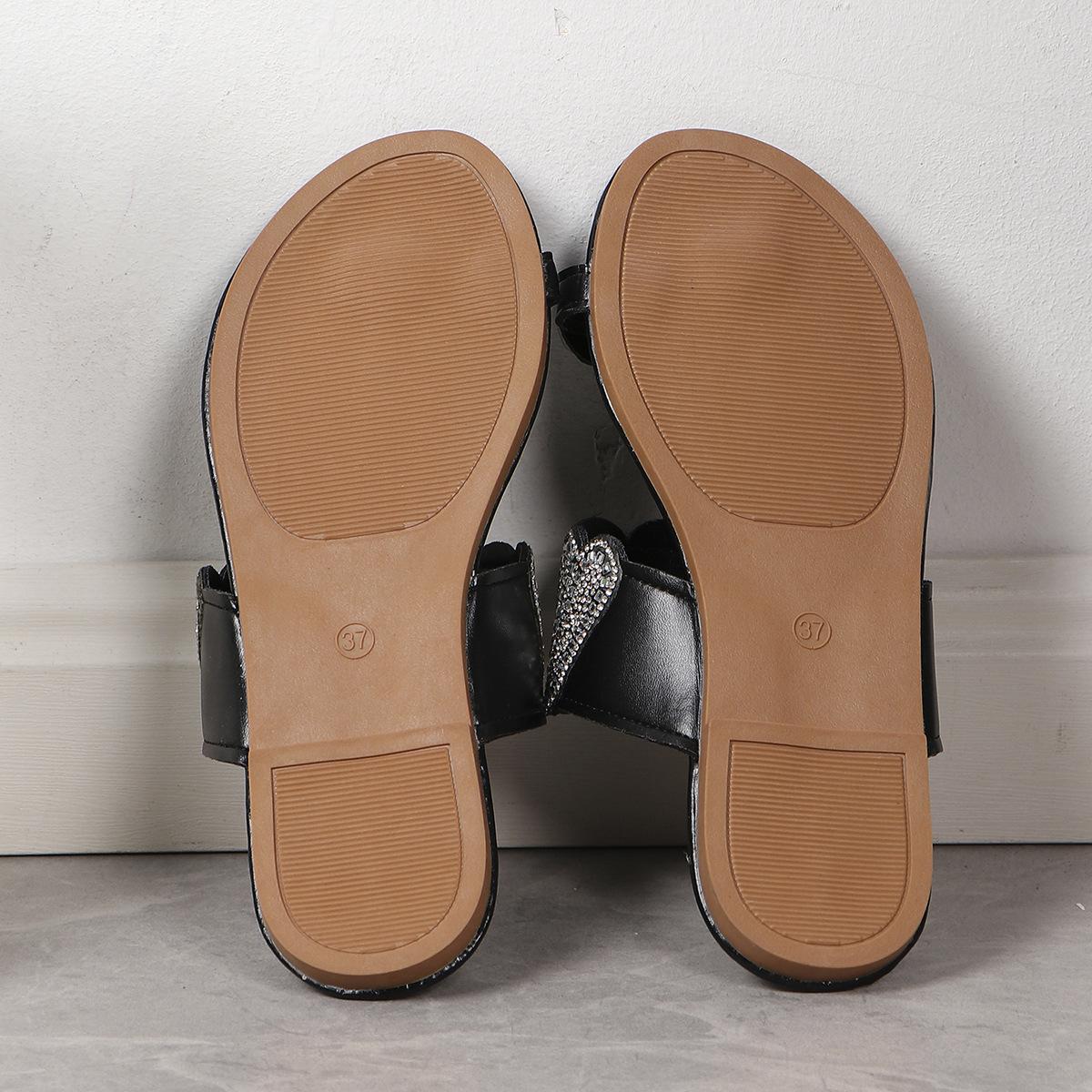 2025 Новые женские босоножки на плоской подошве со стразами и большим носком на плоском — фото 6