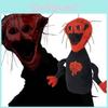 Griezelig Horror Spel Pluche Speelgoed De Gekookte Donkere Stijl Knuffelpop Rood Zwart