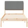 Bed Frame with Padded Headboard Light Grey 75 x 190 cm