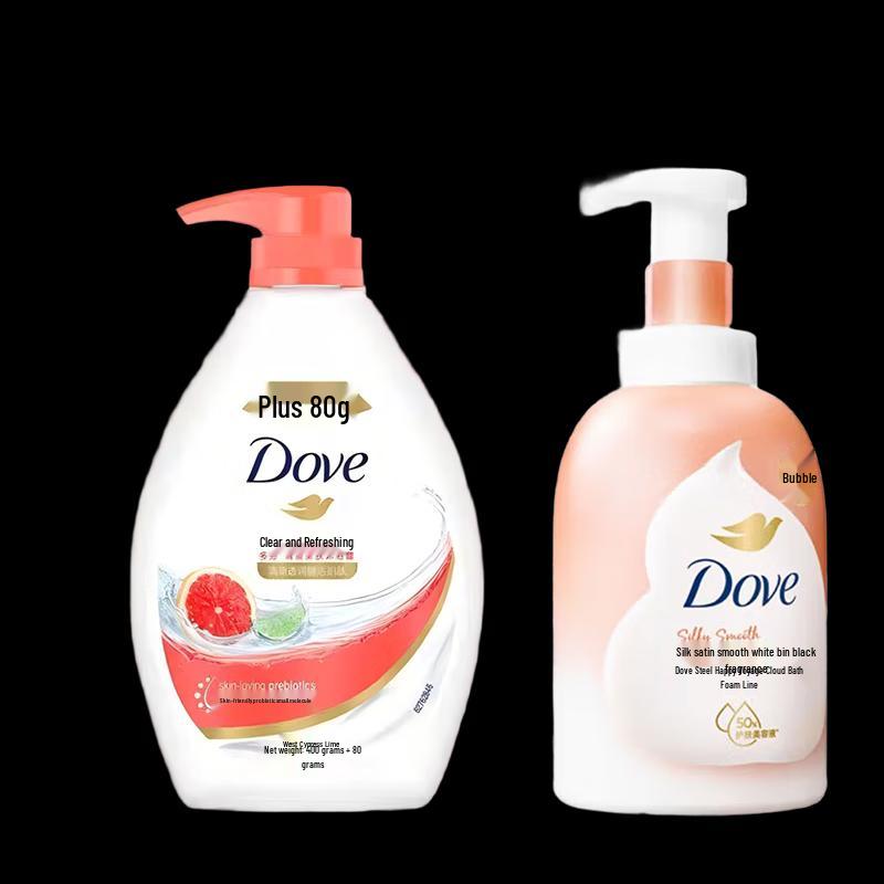 Dove White Peach Foaming Shower Mousse & Refreshing Shower Gel Set