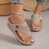 Fashion Bling Crystal Soft Platform Sandals Women Summer 2025 Clip Toe Non-Slip Wedge Sandals Woman Thick Bottom Casual Flip Flops