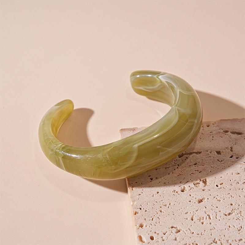 Богемный Акриловый Браслет Ретро Преувеличенный Геометрический Открытый Браслет Для Женщин зелёный