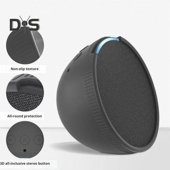 Speaker Silicone Protective Cover Shockproof Impact Resistant Anti-Scratch Easy Adjustment All-Around Protection Protective Cover for EchoPop