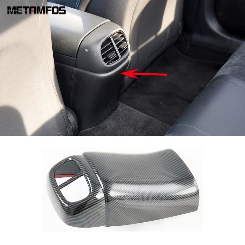Interior Accessories For Hyundai Elantra Avante - 2024 2025 Carbon Fiber Armrest Box Rear Air Vent Outlet Cover Trim