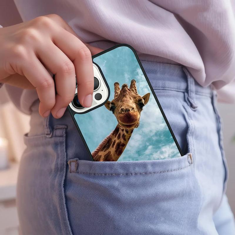 Cute African Giraffe Animal Phone Case For iPhone 17 Air 15 16e 14 13 Pro Max Coque 12 11 Pro Max PLUS Cover