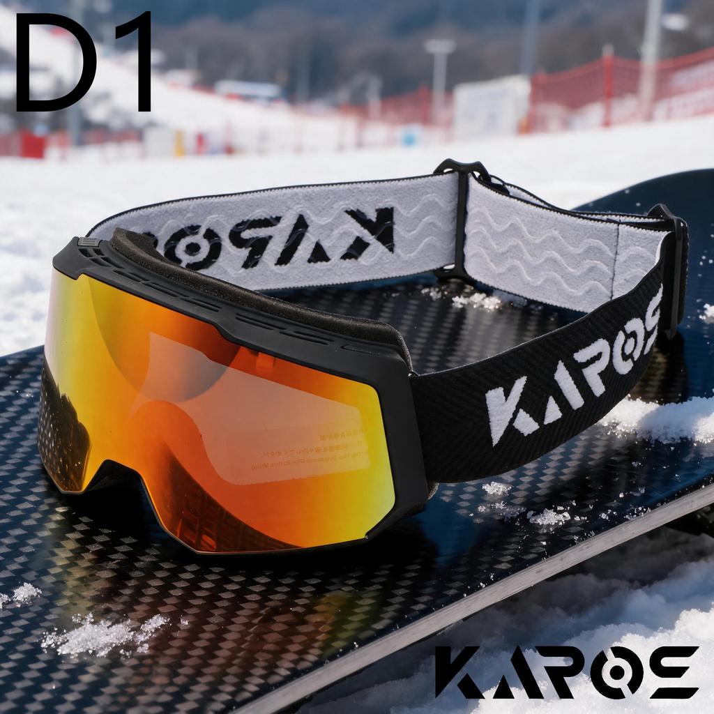 KAROS Ski goggles, outdoor snow goggles, double-layer anti-fog snow goggles, suitable for single and double boards, high-definition goggles, can be