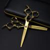 6.0 Inch, Golden Dragon Handle, Hair Scissors, Hair Scissors, Flat Scissors, Bangs Scissors, Tooth Scissors, Thin