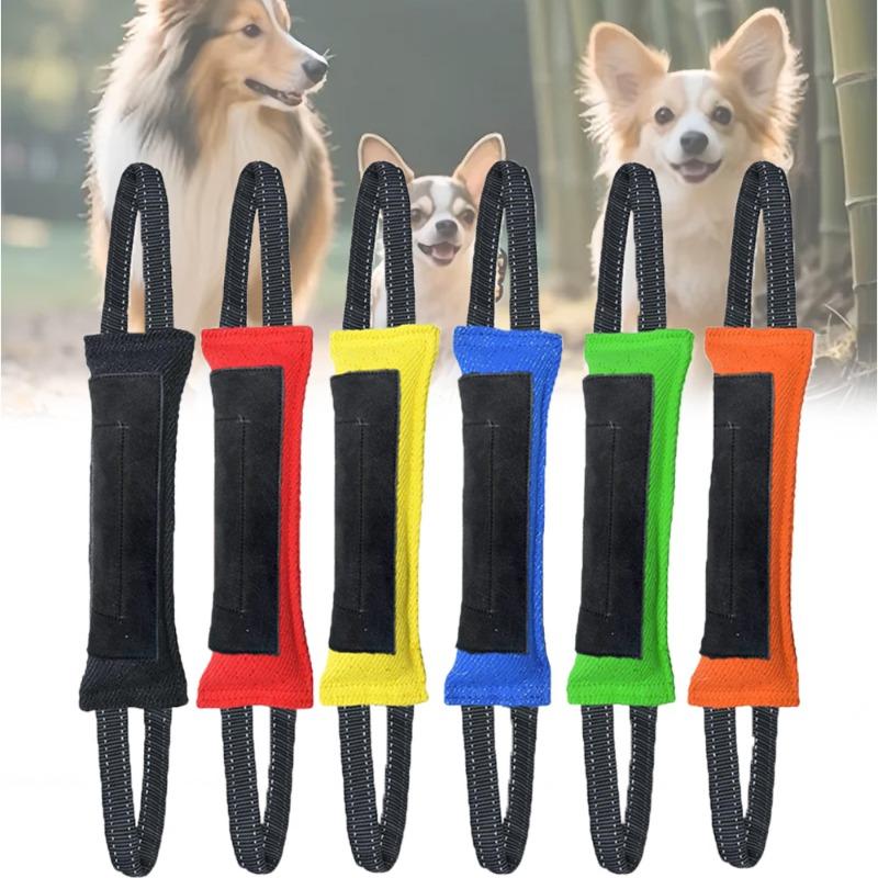 Hundetraining Beißstange reißfestes Tuch aufgenähtes Leder interaktives Tauziehen Haustierspielzeug Hundetraining Zubehör für draußen