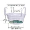 Large Transparent Green Hanging Plant Basket with Base Tray