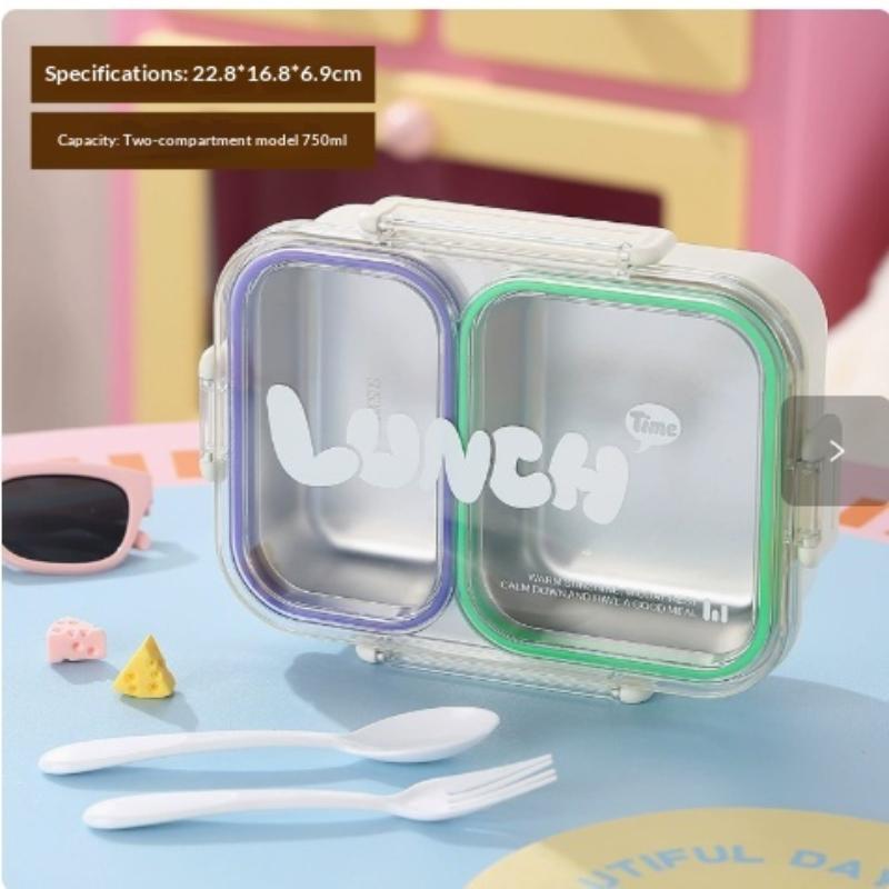 304 Stainless Steel Leakproof Lunch Box 3 Compartment Food Grade Bento Box for School Office Outdoor Travel Food Storage