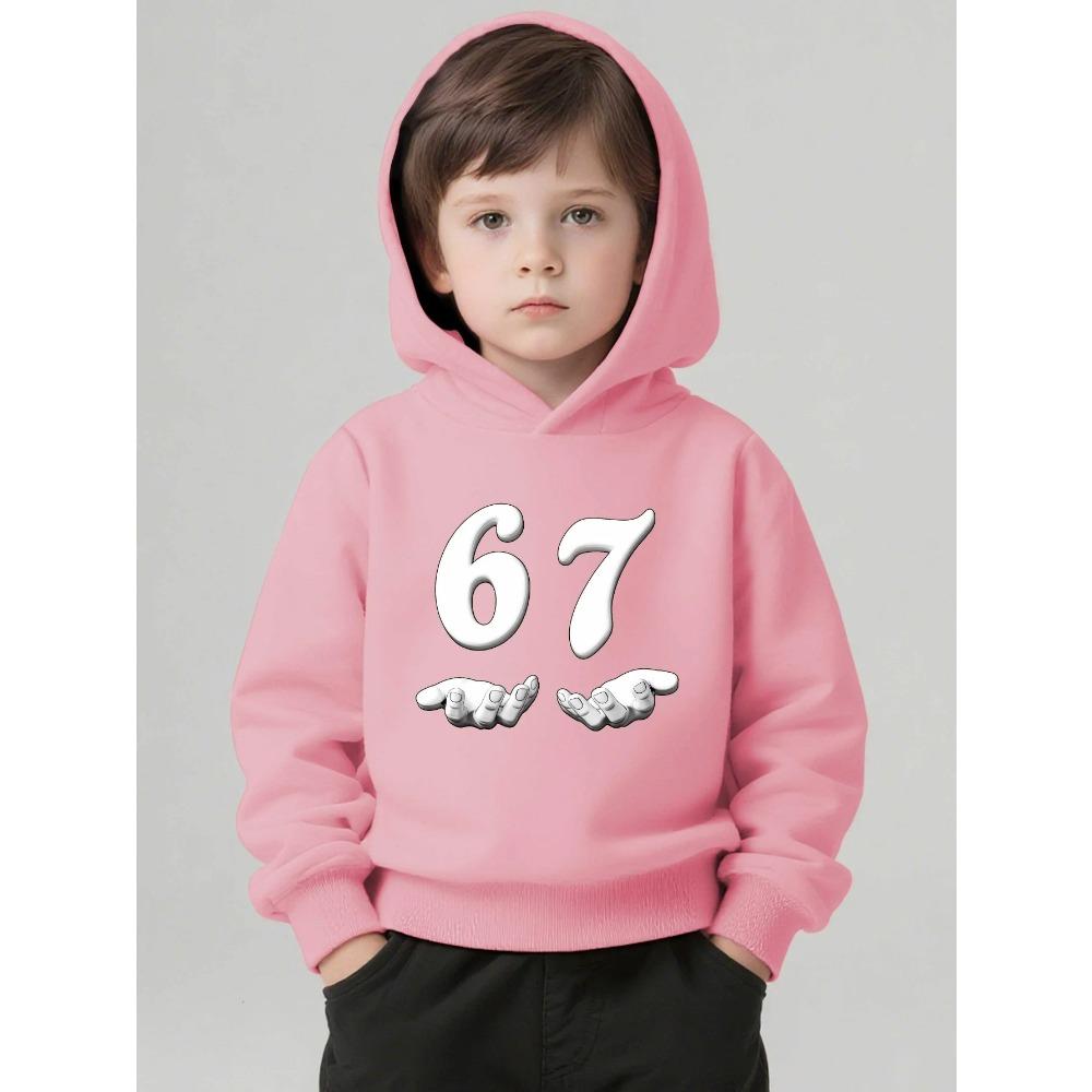Unisex Graphic Fun 67 Men's Hooded Pullover Sweater Long-sleeved Stylish Street Style Long-sleeved Women Clothing Top