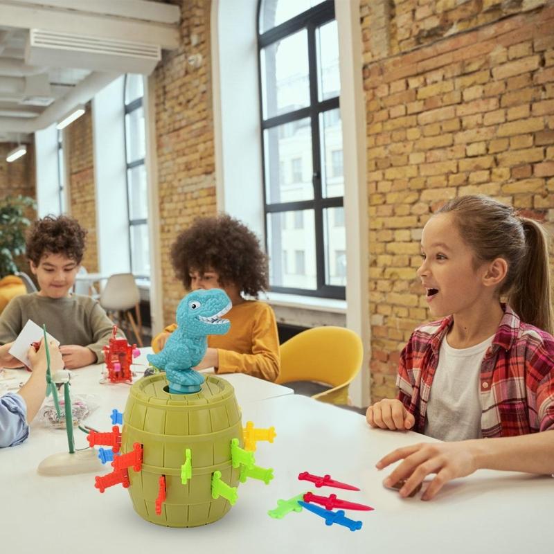 Bounce Dinosaur Bucket Tricky Board Game Tricky Board Game Home Entertainment Tricky Toy Gift for Girl and Boy