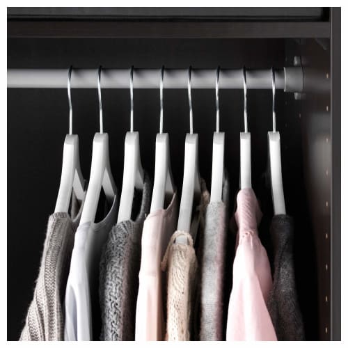 Set of 8 White Wooden Hangers