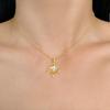 Elegant 18k Gold Filigree Maple Leaf Necklace with Zircon Details – Light Luxury Sweater Chain