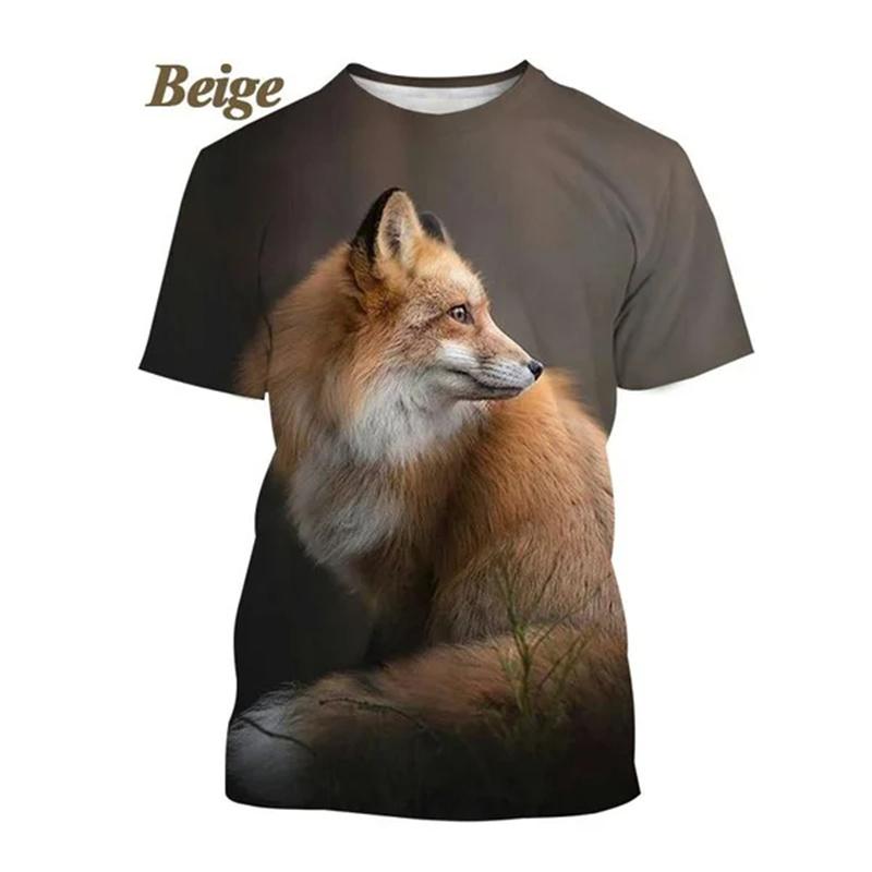 

Летний топ с круглым вырезом и 3D-принтом с лисой, модный повседневный, с коротким рукавом, детский, для мальчика и девочки, детские футболки унисекс 150