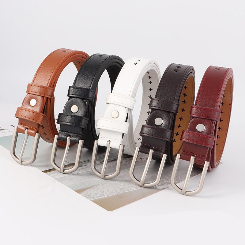 Belt Small Retro Minimalist Waistband Hollowed Out Holes Womens Student Jeans