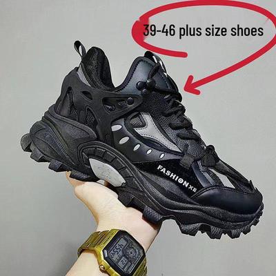 2025 Men's Trendy Korean-Style Sneakers: Spring/Autumn Harajuku Dad Shoes, Plus Size 45-46 Casual.