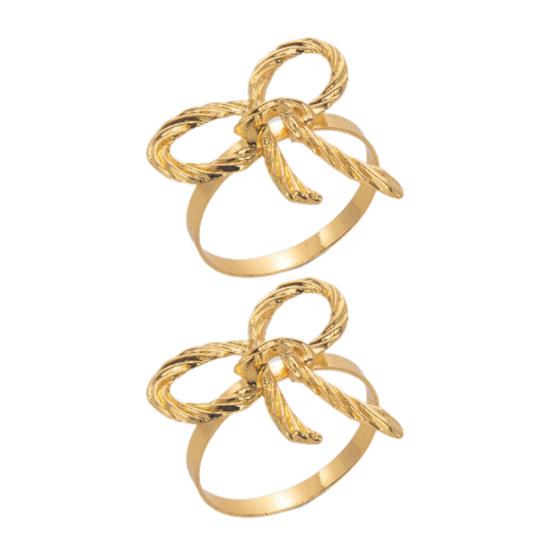 Napkin Rings with Bow Decor Zinc Alloy Napkin Holders Wedding Party Decoration Table Setting Accessories