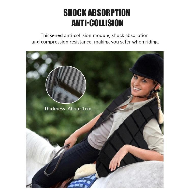 Horse Riding Vest Black Zipper Equestrian Vest for Adult Children Horse Riding Training Waistcoat EVA Equestrian Protective Pad