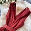 Women Jumpsuits Pleated High Waist Flared Wide Leg Pants Spring Summer Jumpsuit