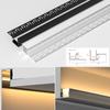 0.5m/1m Ceiling Top Corner LED Aluminum Profile Frameless Embedded Channel Luminous Plaster Line Wall Washing Decor Linear Light